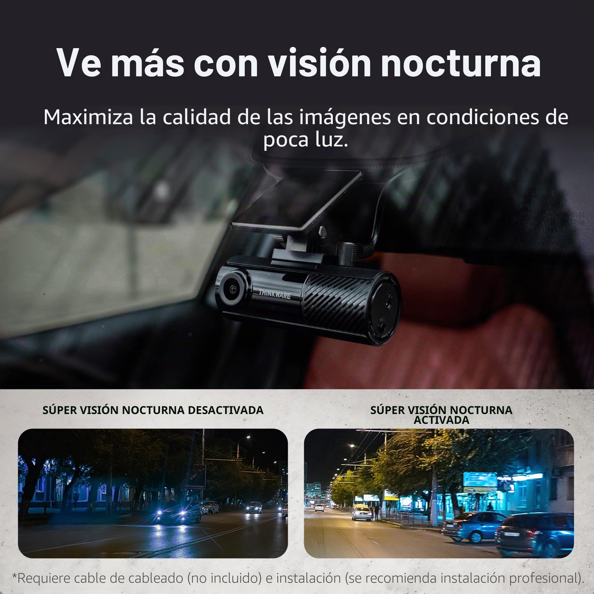 Thinkware F70 Pro Dashcam 1080P Front, 140° Gran Angular, Cámara de salpicadero con Sensor G, Modo de Aparcamiento, visión Nocturna, cámara WiFi de 32 GB