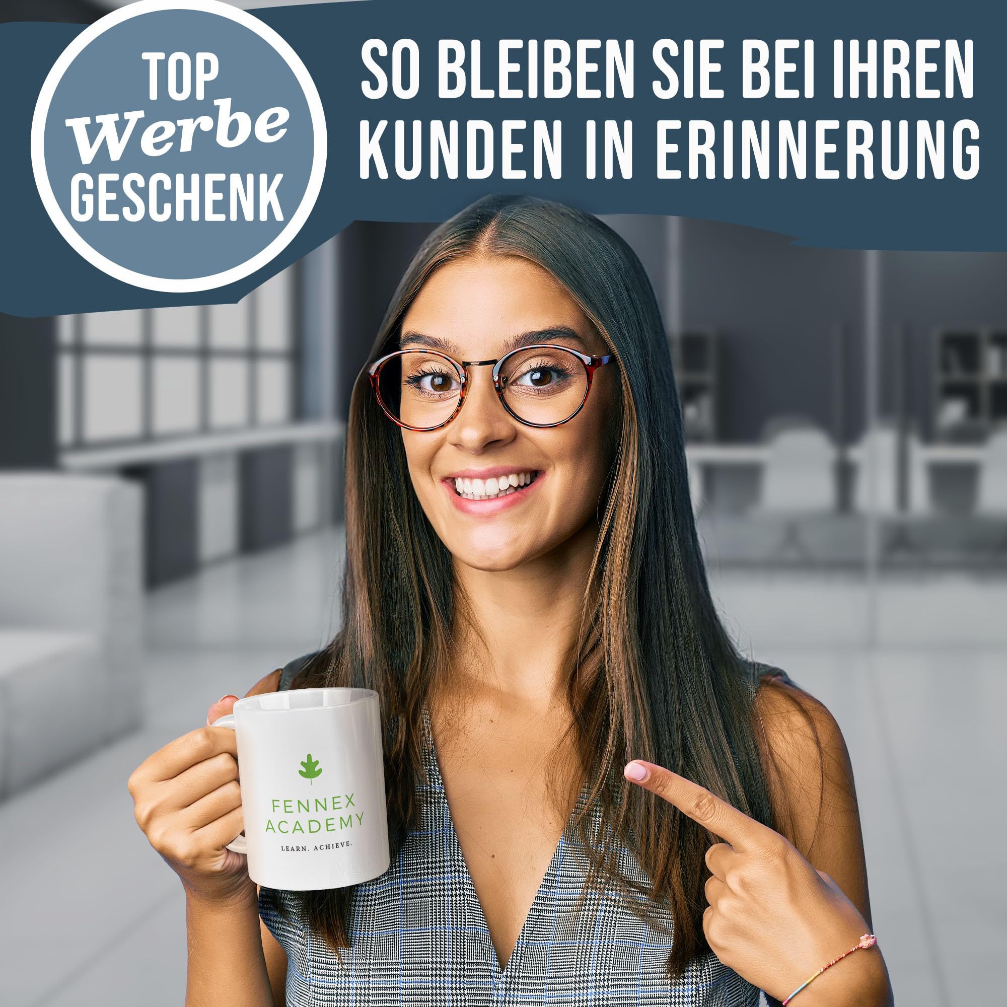 Tassendruck Firmen-Tassen 12 Stück mit eigenem Logo gestalten - Geschenke zum Firmenjubiläum, für Kollegen, Merchandise, B2B | Personalisierte Fotogeschenke, Weiß, 300 ml