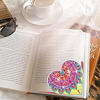 Vista 2 de Marcapáginas de Arte de Diamante con Corazón, 4 PCS Marcapáginas de Arte de Diamante para Amantes de los Libros, Kits de Marcapáginas de Esquina DIY
