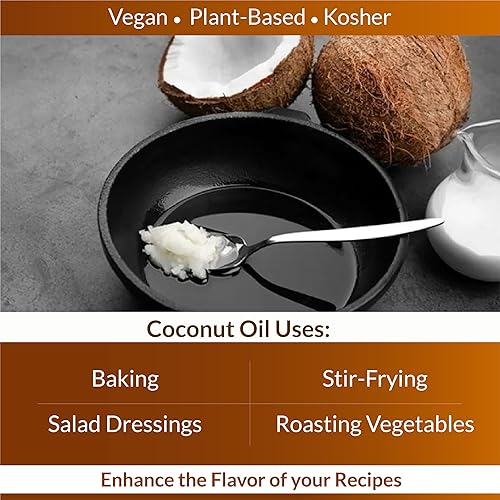 Miniatura 3 de Aceite de coco virgen extracrudo, prensado en frío, con sabor fresco, sin OMG, orgánico USDA, 16 onzas
