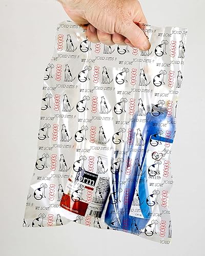 Miniatura 2 de Bolsas con estampado disperso transparente con temática de mascotas para perrogatohilo - azul (MSP1002 9x9) bolsas de 100 unidades por caja