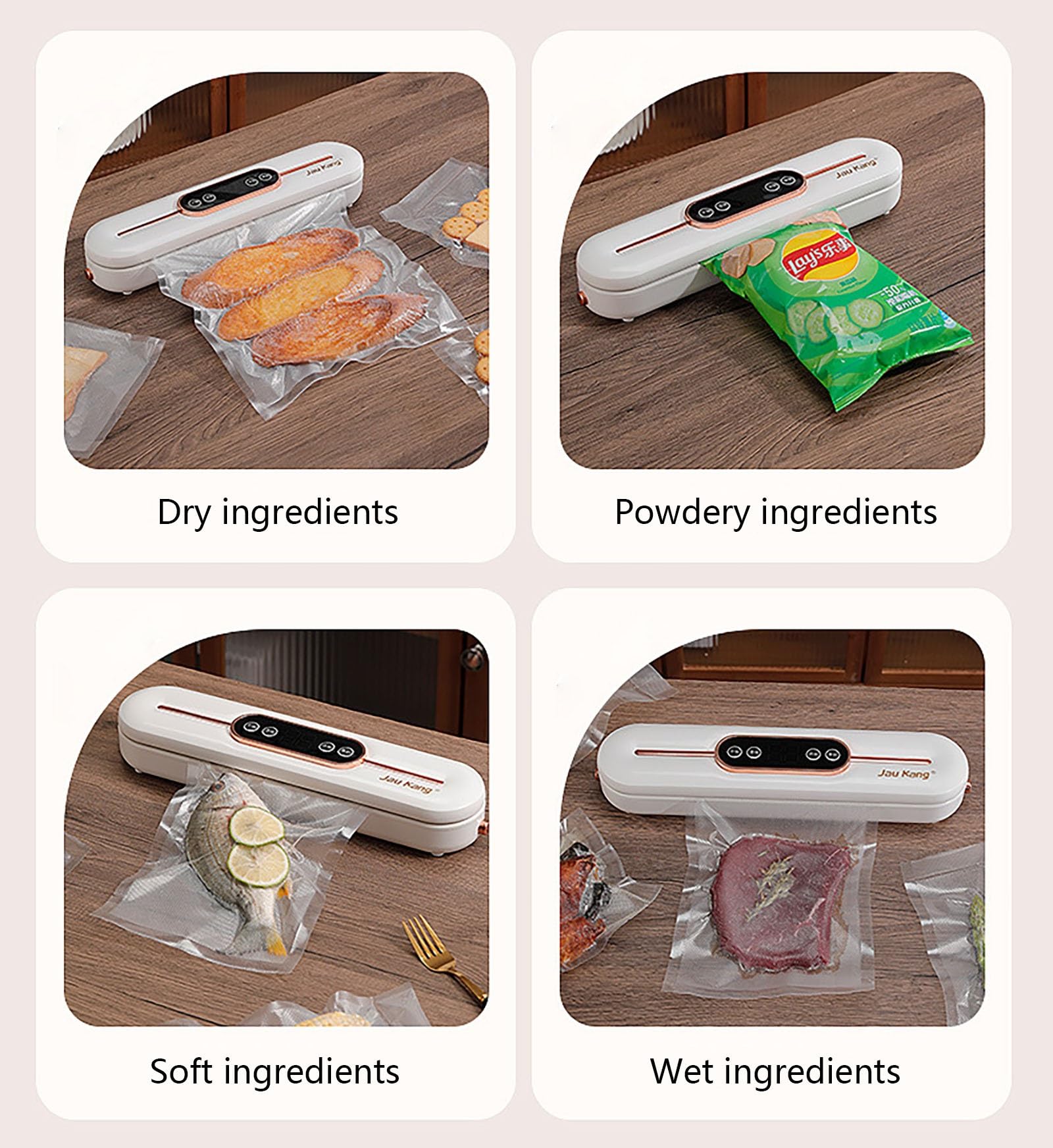 Selladora Al Vacío Inteligente con Pantalla Táctil LED: Máquina Selladora Al Vacío Automática para Alimentos, Modos Seco/húmedo, Selladora Al Vacío para Cocina, Preparación de Comidas(White)
