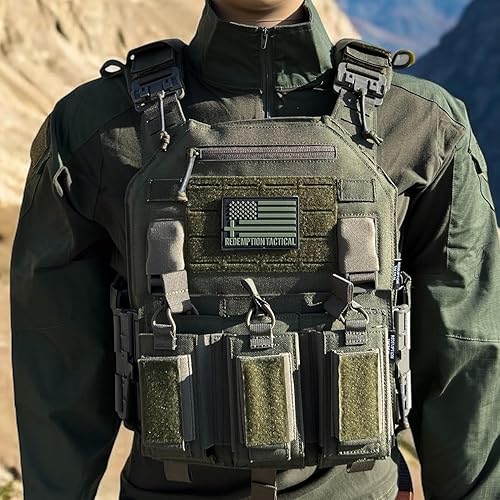 Miniatura 4 de Crusader 2.0 Tactical Molle - Chaleco táctico con hebillas de liberación rápida con bolsas laterales y bolsa triple para mag