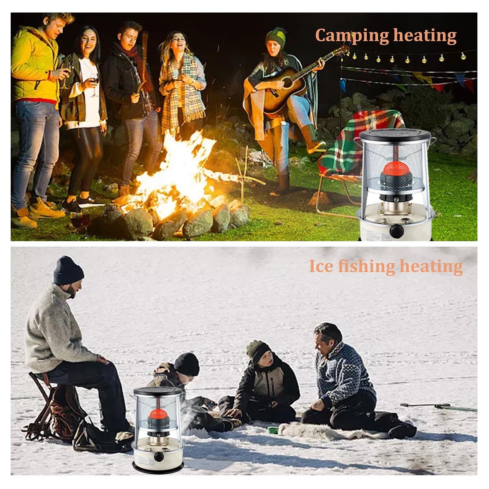 Petroleumofen Für Zuhause,Tragbarer Petroleumheizung,Petroleumkocher Brenner Für Den Innenbereich,Effiziente/Ohne Strom Petroleum Ofen,Für Outdoor Camping Zelte Terrasse,White-6L-32.5×32.5×47cm