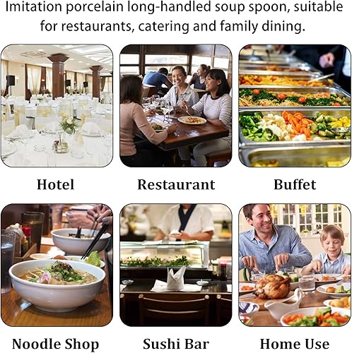 Miniatura 9 de DOITOOL Paquete de 10 cucharas de sopa coloridas para niños y niñas, de mango largo, utensilios multiusos para comer