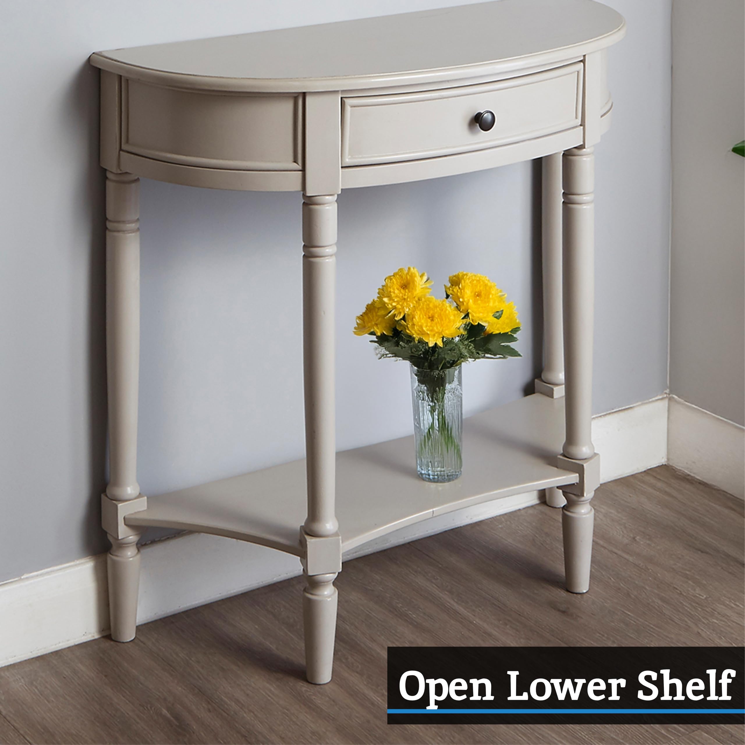 Premier Housewares Heritage 1-Drawer Console Table, Wood, Vintage Grey