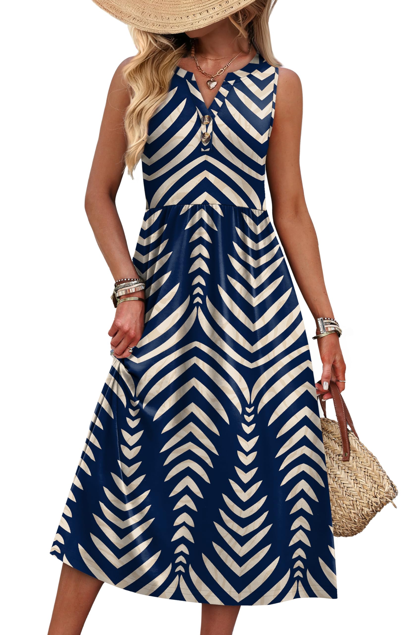 WIHOLL Women's Summer Dresses Maxi Dress Vacation Beach Sundresses 2026 with Pockets