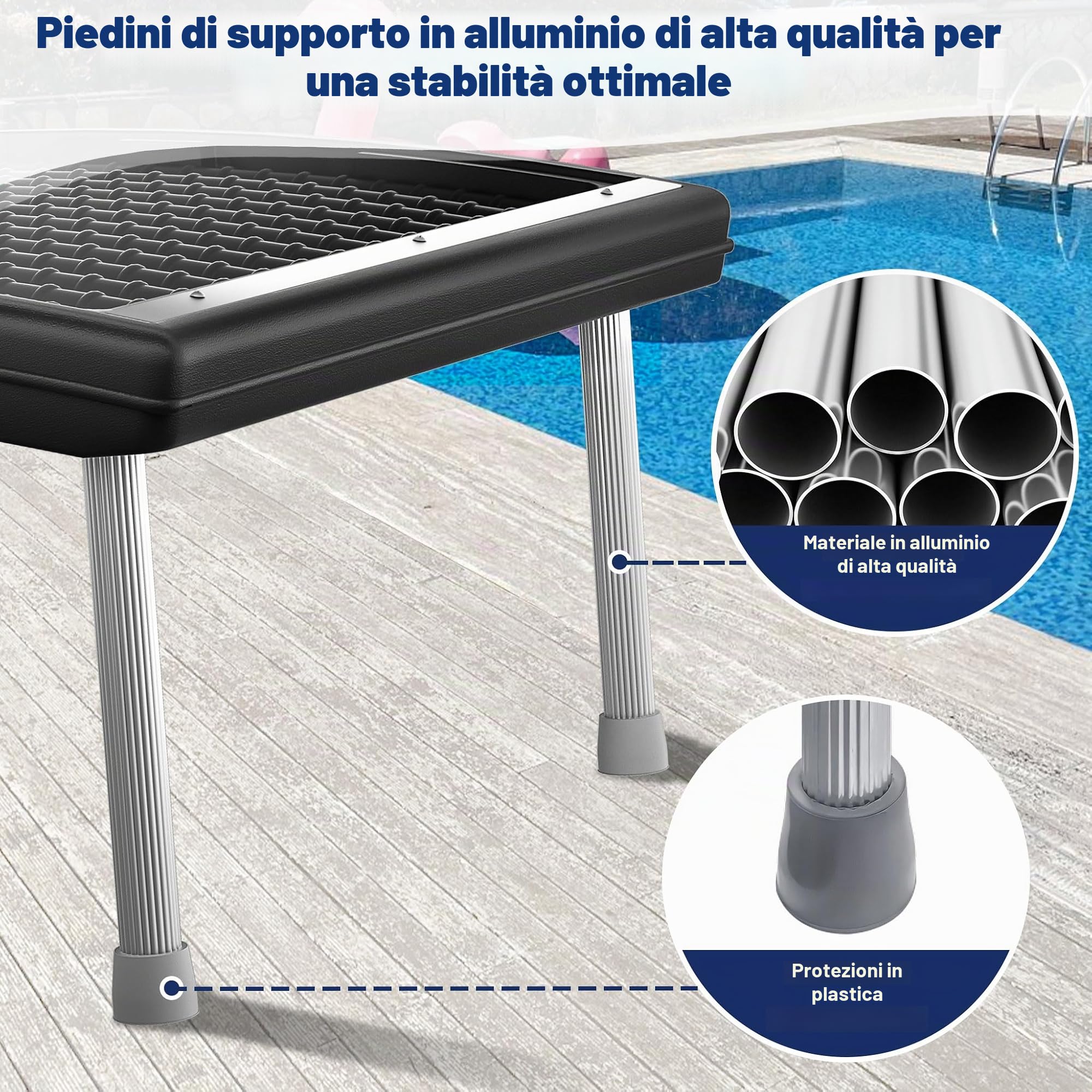 UISEBRT Riscaldamento solare per piscina, pannello solare per acqua calda, connettore piscina Ø 50 mm, per piscine e docce da giardino 111,5 x 66 x 6,5 cm