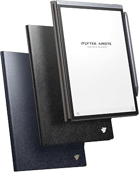 AINOTE Air 2 Note Taking Tablet, 8.2-inch Writing Tablet,Black Protective Folio Case for iFLYTEK AINOTE Air2, Blue Durable Cover with a Pen Clip for E-Ink Writing Tablet