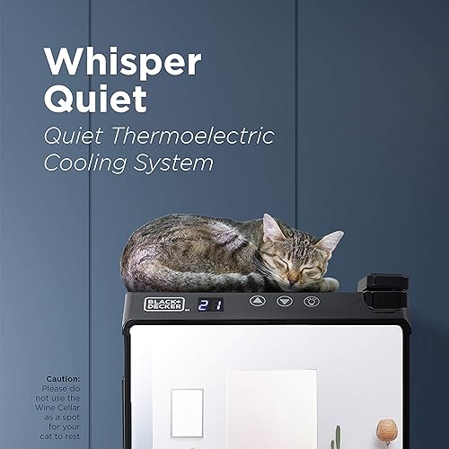 Miniatura 6 de BLACK+DECKER Enfriador de vino de 8 botellas, refrigerador de vino termoeléctrico con espejo frontal, refrigerador de vino independiente y pantalla