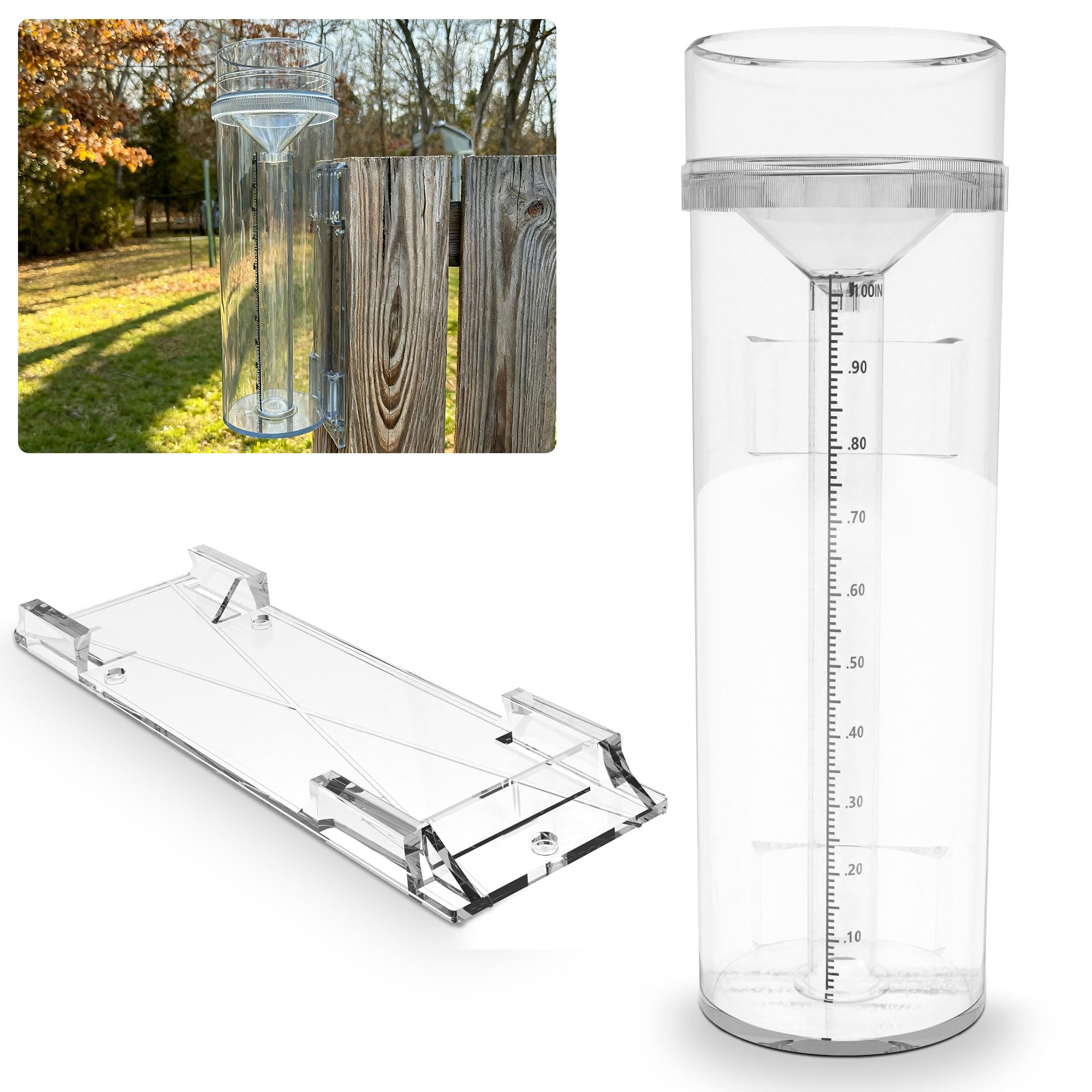 Outdoor-Regenmesser und Schnee, professioneller Stratus, langfristig, gut ablesbar, aus UV- und hitzebeständigem Polycarbonat-Material für alle Wetterbedingungen, mit präziser Halterung (1