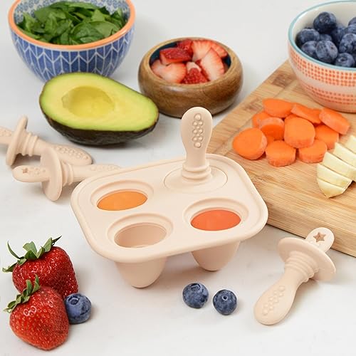 Miniatura 4 de PrimaStella Silicone Petite Pops - Molde para paletas para bebé, sin BPA, apto para lavavajillas, para niños de más de 4 meses