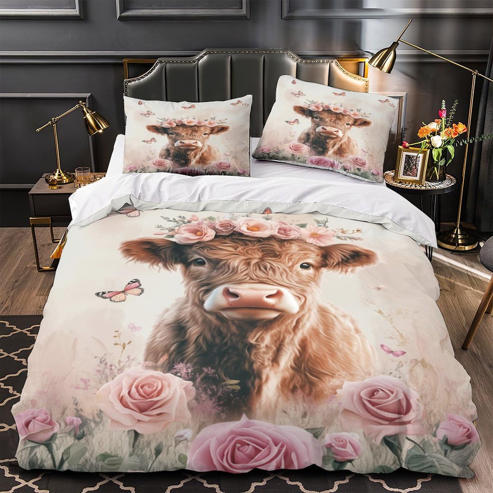 Housse de couette bouledogue hypoallergénique et ultra douce pour grand lit King