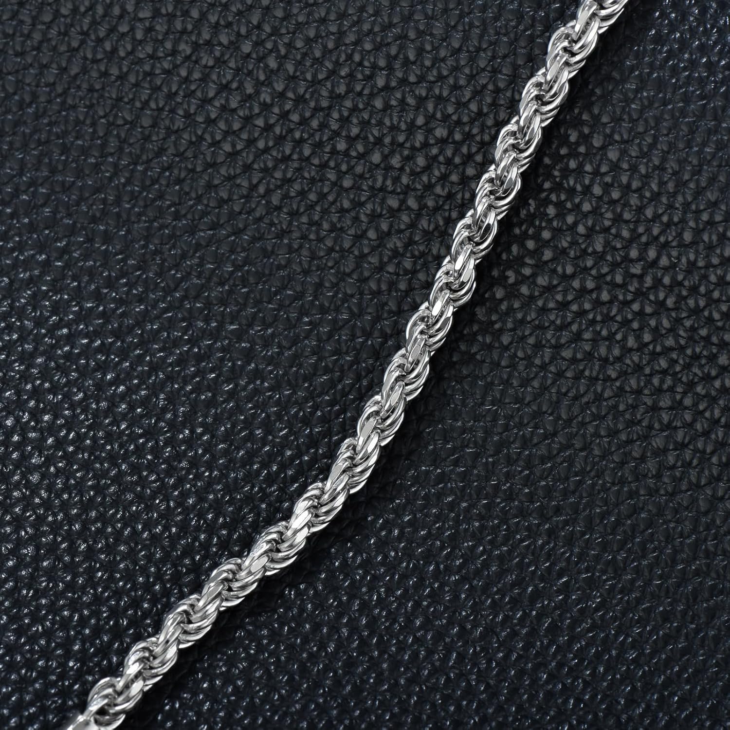 925 Sterling Silver 5mm Rope Link Chain Bracelet for Men 7/8/9 Inch for Men Boys Women with Lobster Clasp Jewelry Gift