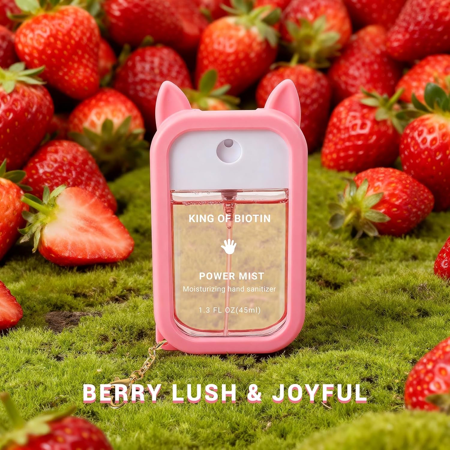 Hand Sanitizer Spray, 3 Pcs Spray Hand Sanitizer with Silicone Case & Cute Keychain, Scented Pocket Power Mist Hydrating for Women, Teen, Girl, 3.9 FL. OZ. Travel Size, 3 Scents - Image 3