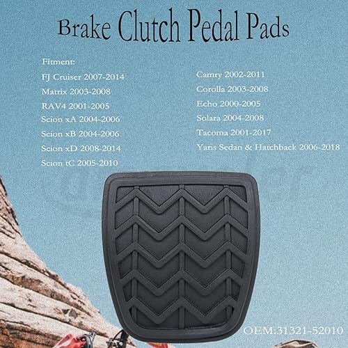 Miniatura 3 de amavoler Cluth o almohadilla de pedal de freno de goma negra para Toyota Yaris R 2016, RAV4 2001-2005, Tacoma 2001-2017, Corolla, Camry, etc. OEM #