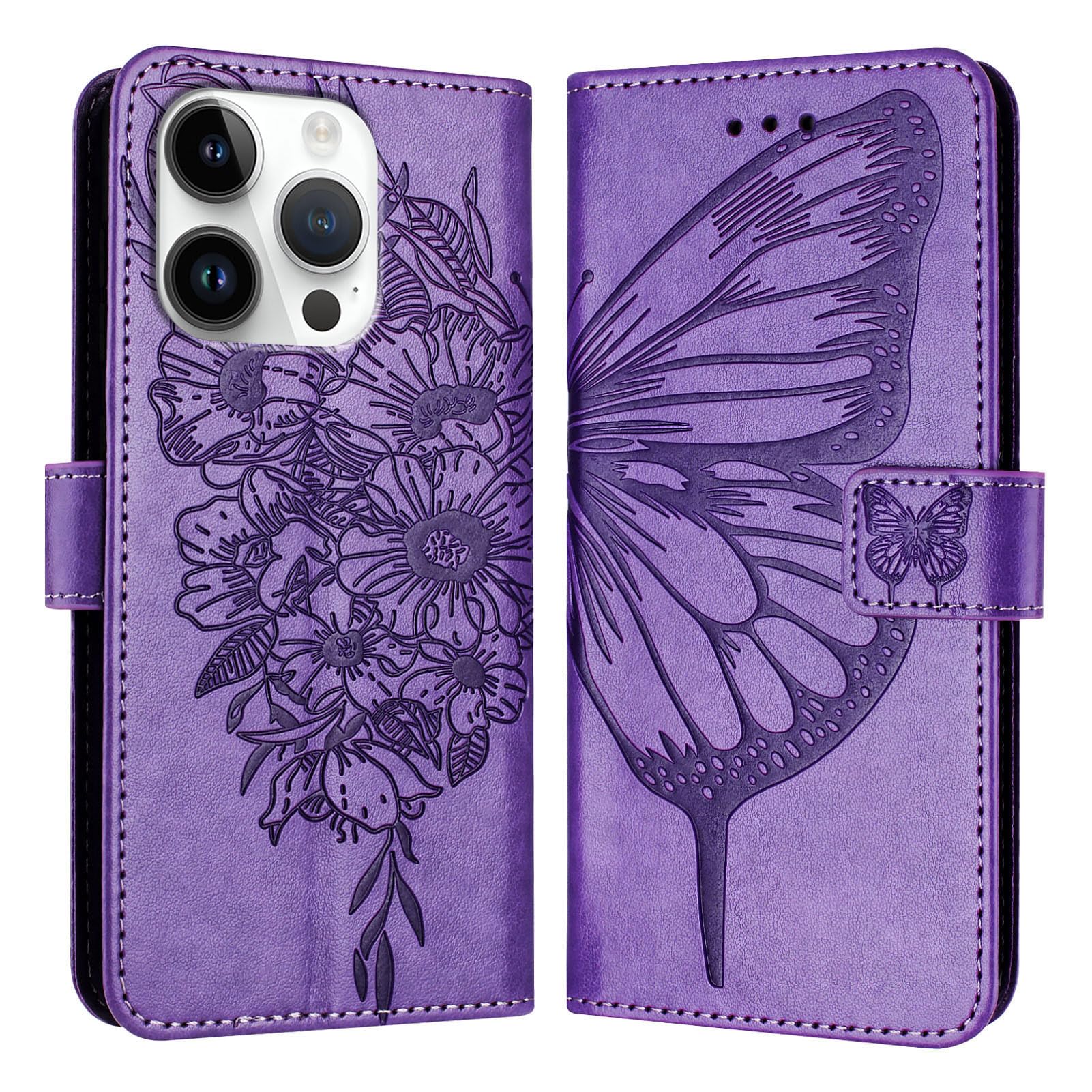 Capa carteira para iPhone 16 Pro Max, capa flip de couro de