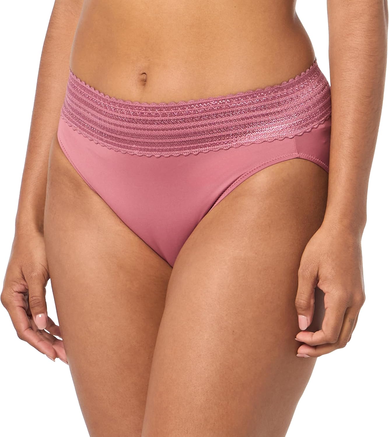 Warner's Women's No Pinching No Problems Dig-free Comfort Waist With Lace Microfiber Hipster 5609j, Retired Colors