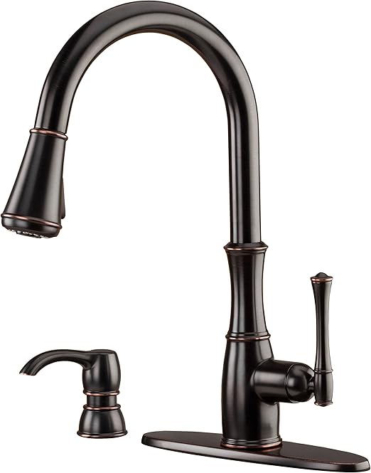 Pfister Wheaton 1-Handle Pull-Down Kitchen Faucet with Soap Dispenser, Stainless Steel Pfister Wheaton 1-Handle Pull-Down Kitchen Faucet with Soap Dispenser, Stainless Steel