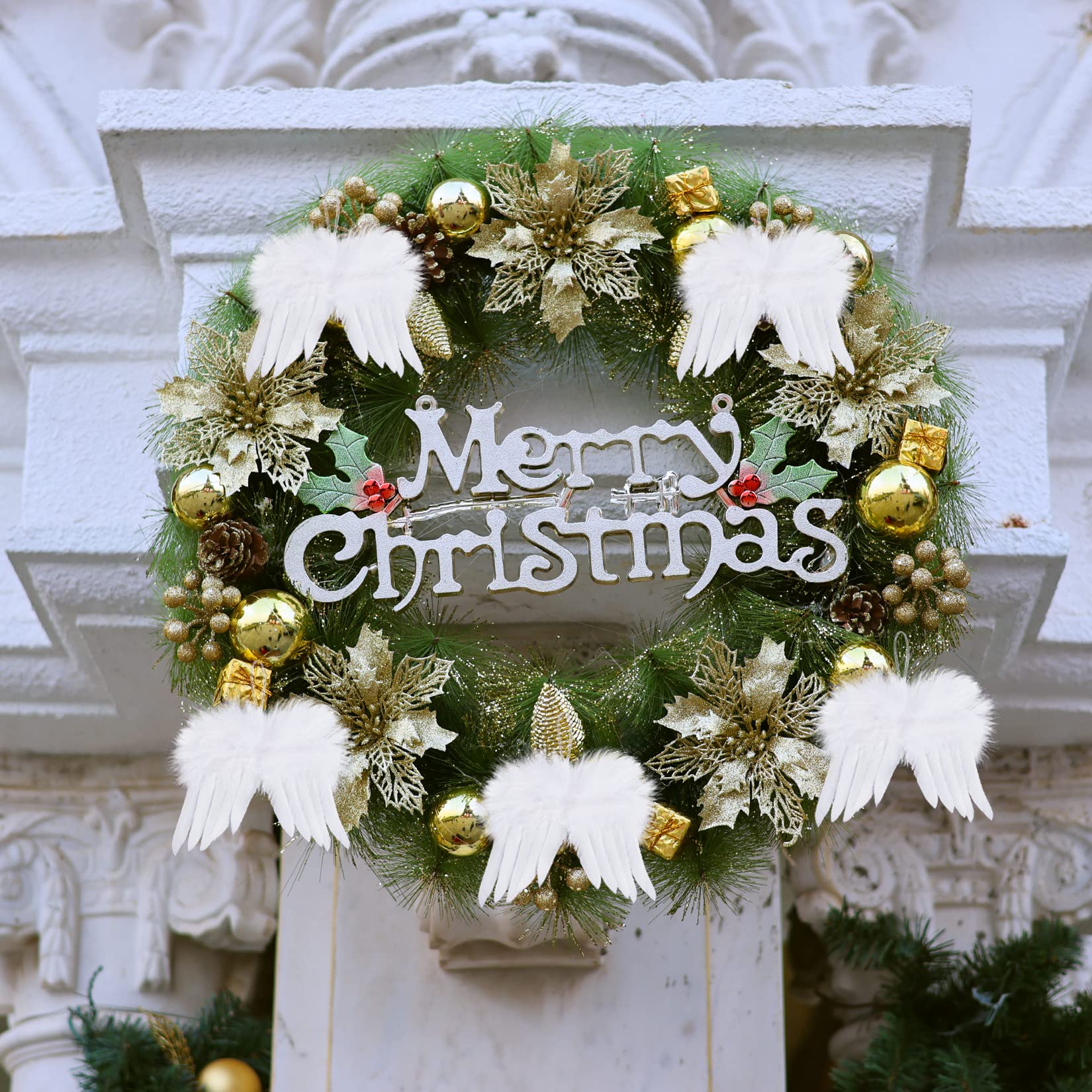 Lot De 12 Ailes D'ange En Plumes - Décoration Sapin Noël, Mariage, Fête - Tailles Variées (8x6 Cm à 20x20 Cm)