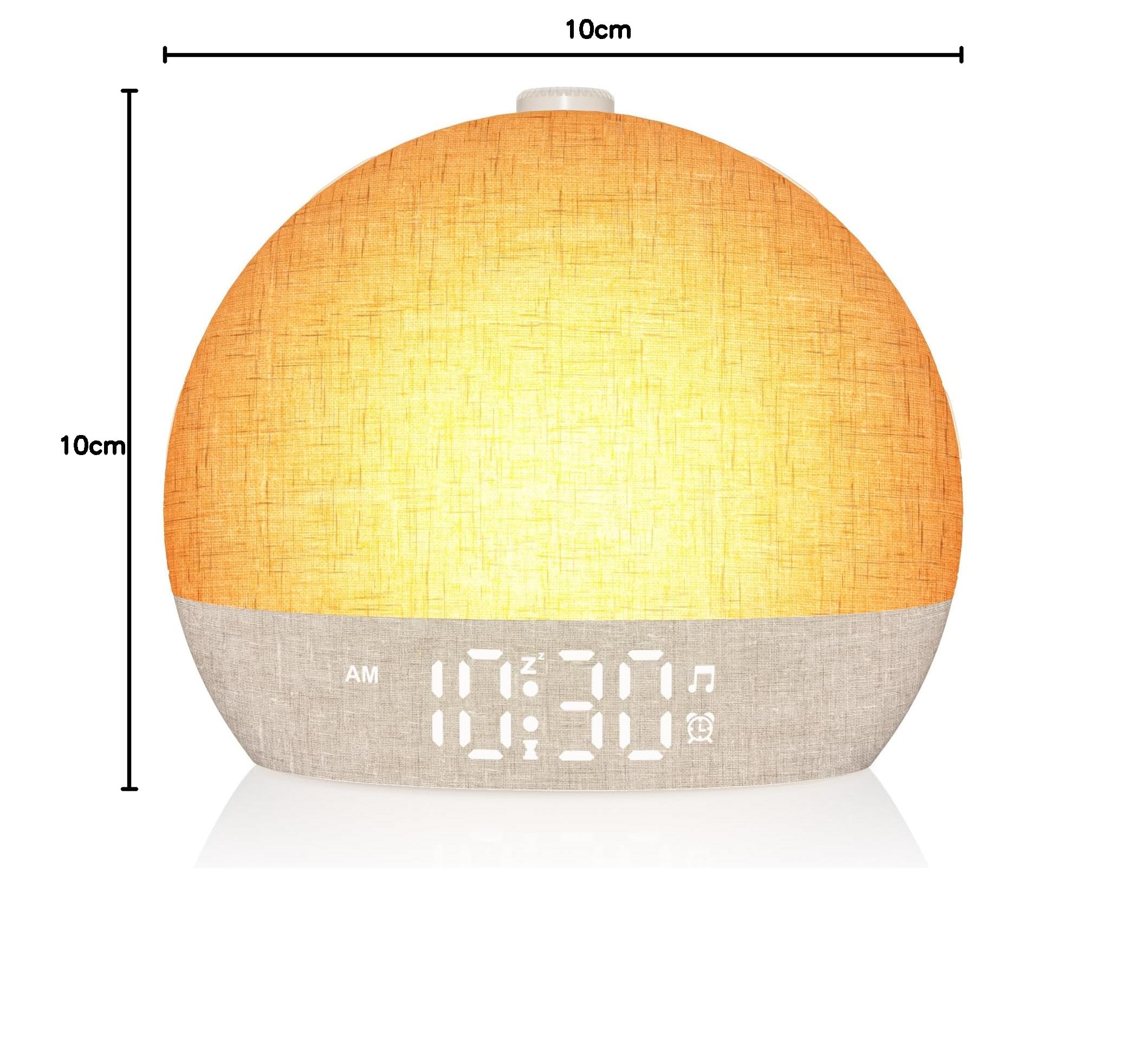 Sveglia luminosa con simulazione dell'alba e cambio colore, sveglia con display a LED, funzione sveglia, grigio