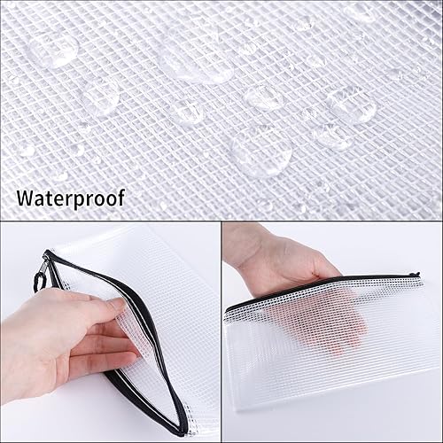 Miniatura 3 de EOOUT 24 bolsas de malla con cremallera, bolsa para lápices de 9.5 x 4.5 pulgadas a granel, pequeñas bolsas para lápices con cremallera para