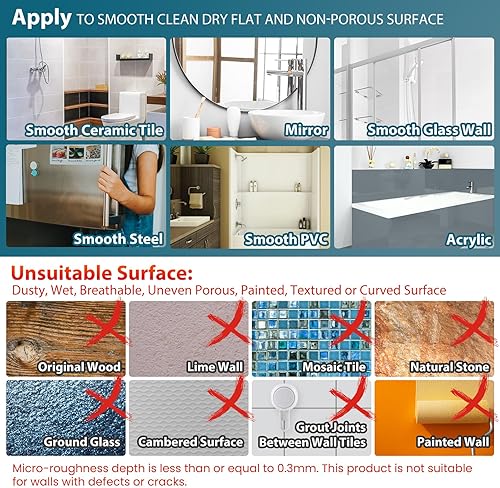 Miniatura 6 de TAILI Organizador de ducha con ventosa con ganchos y soporte para jabón, organizador de ducha de baño resistente, soporte de baño sin perforaciones