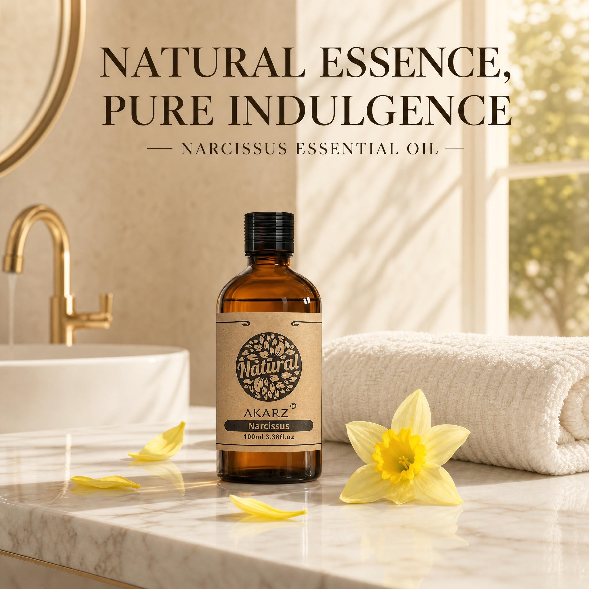AKARZ 100ml Olejek esencjny z Narcyza - Naturalny olejek aromatyczny do dyfuzorów, lamp aromatycznych i aromatów pomieszczeń