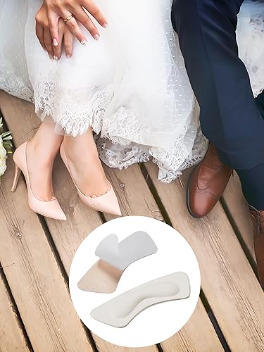 Miniatura 6 de Hotop 6 pares de calcomanías para el talón, empuñaduras de talón, almohadillas acolchadas para el talón, insertos para zapatos sueltos para mujeres,