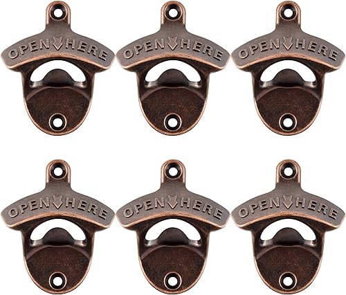 Miniatura 30 de Abrebotellas de bronce antiguo montado en la pared abrebotellas de cerveza montado en la parte superior para regalos Bronce antiguo,Plateado