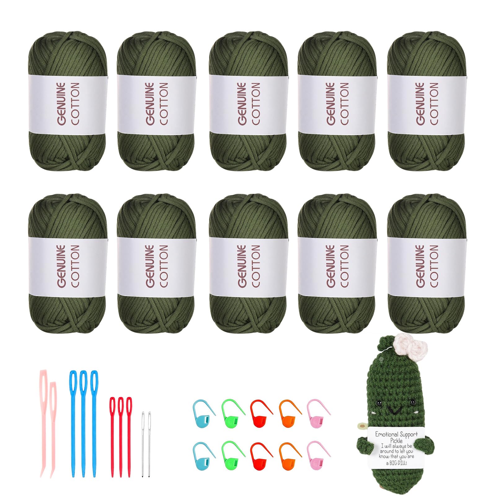 Maxee 5X50g Dickes Garn Baumwolle zum Häkeln, Chunky Häkelgarn für Anfänger, Kein Geteiltes Häkeln Amigurumi Wolle, Klobiges Baumwollgarn Einfaches Strickgarn zum Häkeln Stricke