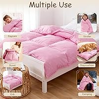 Vista 6 de ZPECC Edredón de plumón de ganso para niños pequeños, relleno de edredón hipoalergénico de 41 x 48 pulgadas, suave y ligero para todas las Rosa