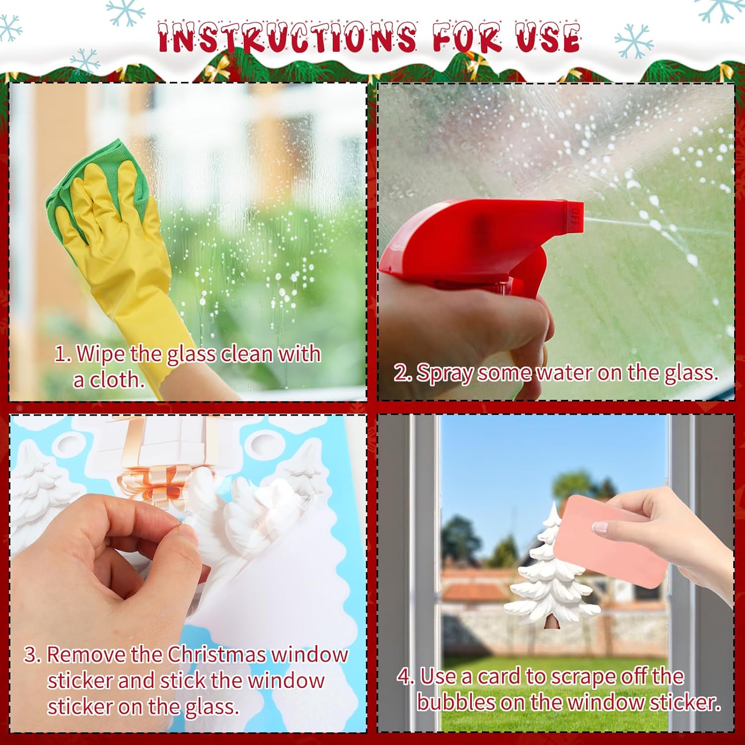 146 x Christmas Window Glass Stickers, Christmas Ornaments for Windows, Reusable Christmas Window Stickers for Christmas Decoration (B)