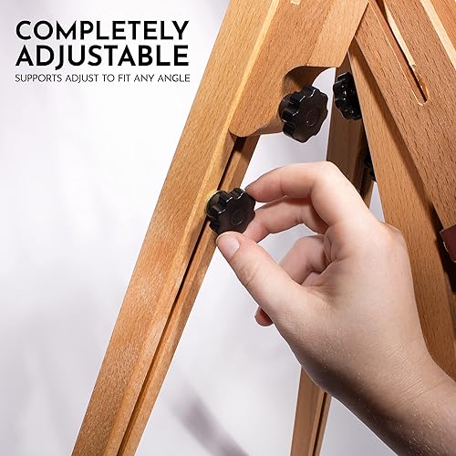 Miniatura 4 de Daler-Rowney St. Paul's Easel – Caballete de madera para artistas profesionales y estudiantes – Soporte de lona seguro para óleo y acuarela –