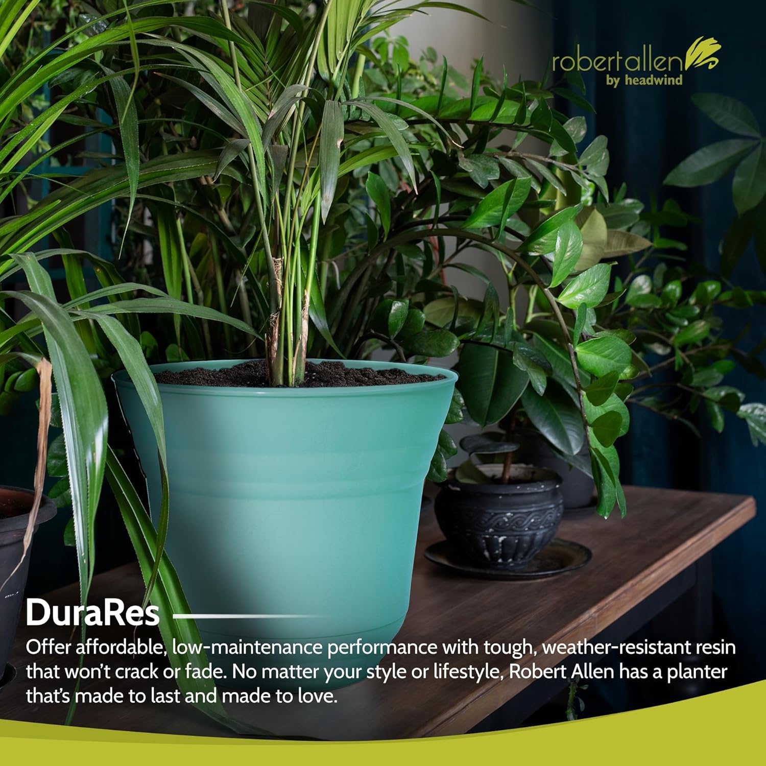 Headwind Traverse Planters – 10" 2 Pack Plastic Plant Pot in Surf Light Blue - Indoor & Outdoor Pots for Plants with Drainage - Decorative Plant Pot, Flower Pots Outdoor for Garden by Robert Allen