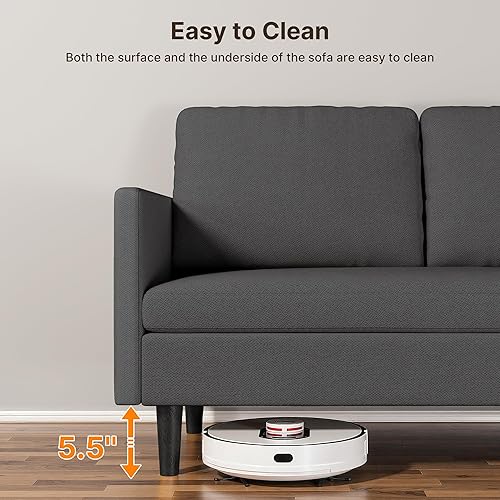 Vista 7 de Gizoon Sofá convertible multifuncional, sofá seccional, asiento más profundo, tela cómoda, futón seccional de 4 plazas con reposabrazos extraíble, 4