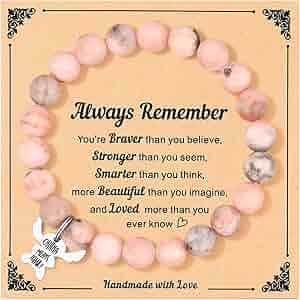 DOLON 2 Pcs Imitation Pink Pearls Crystal Beads Heart Charm Bracelets Gift For Daughter With Wish