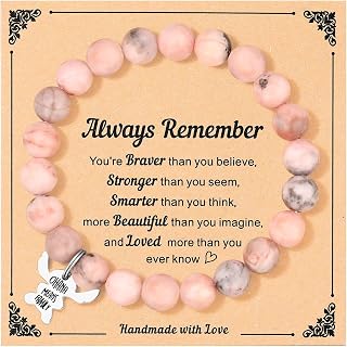 Bracelet Gifts for Girls, Pink Pearl Bracelets for Daughter/Granddaughter/Niece/Sister, Natural Stone Bracelet Jewelry Gift for Back to School Birthday Christmas Valentines