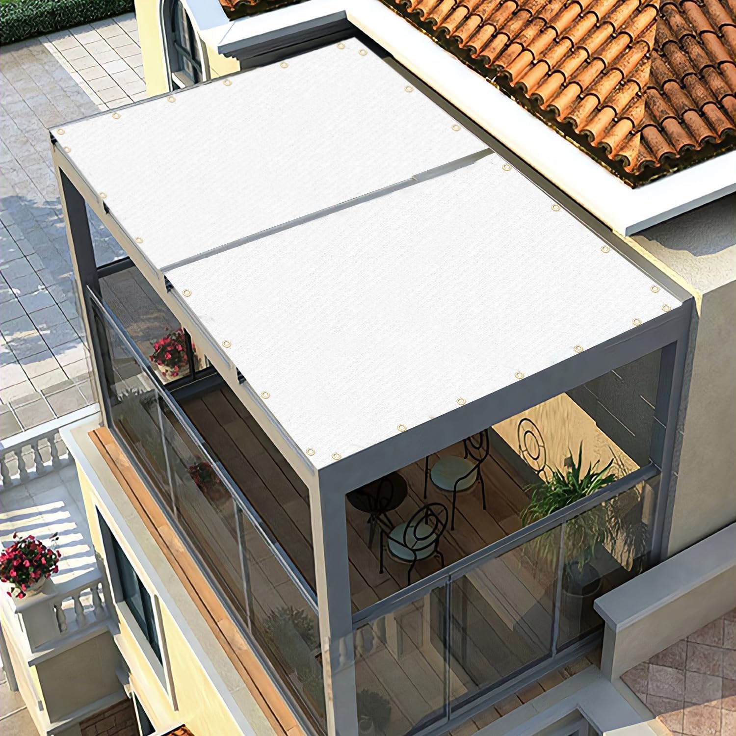 KOOL KOI SHADE 90 UV Block Shade Cloth 10' x 12' White