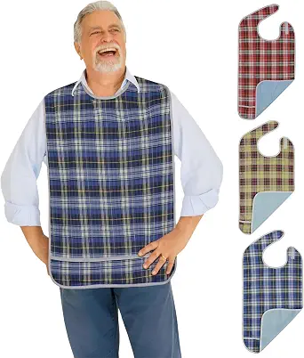 Modaliv Premium Adult Bibs, 3-Pack, Waterproof & Reusable