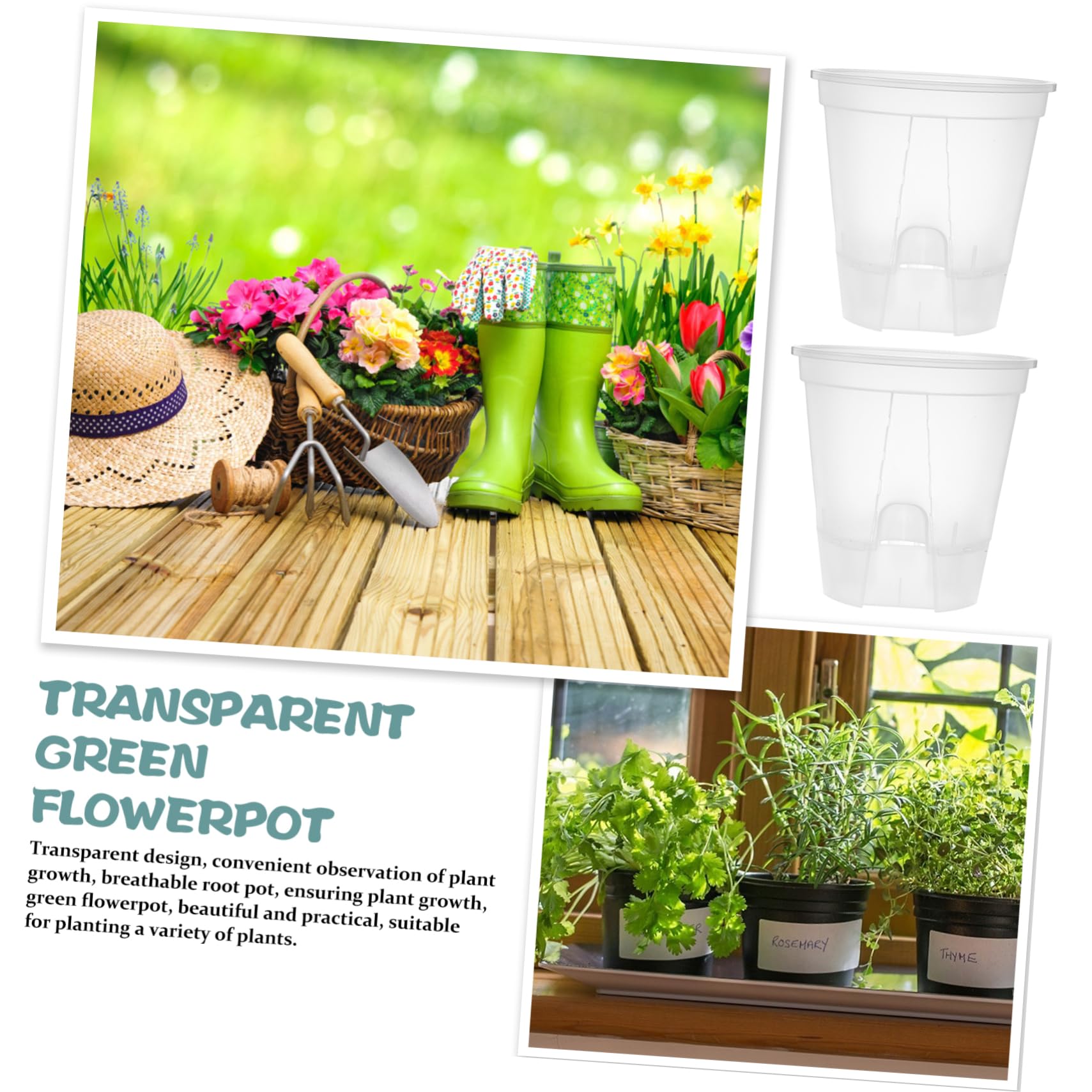 POPETPOP Pots Portables À Drainage Automatique - 6 Pièces en Plastique avec Drainage pour Pépinière