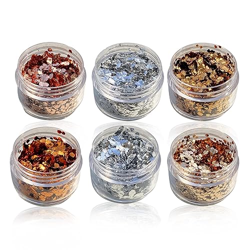 Copos de metal genuino, cobre, plata, oro