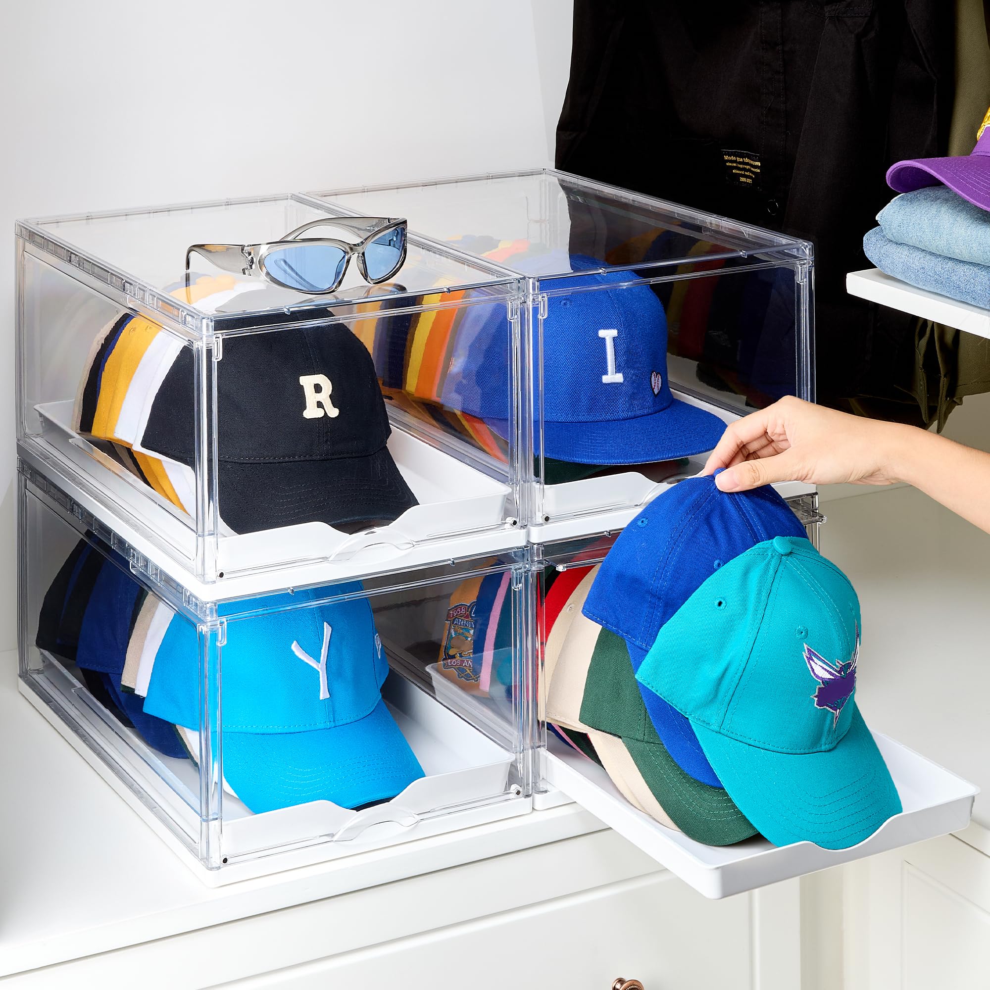 Amazon.com - Vtopmart 4 Pack Stackable Baseball Caps Organizer