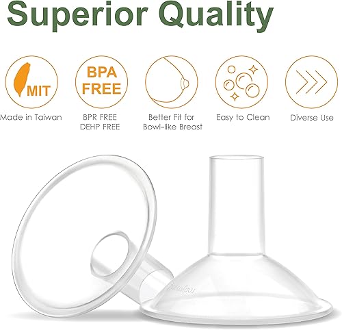 Miniatura 3 de Maymom MyFit Crater Series - Protector de pecho pequeño de 0.551 in, diseño de dos piezas, compatible con extractores de leche Medela no piezas