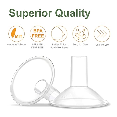 Miniatura 126 de Maymom MyFit Crater Series - Protector de pecho pequeño de 0.394 in con diseño de dos piezas compatible con piezas de bomba Medela; reemplazo de