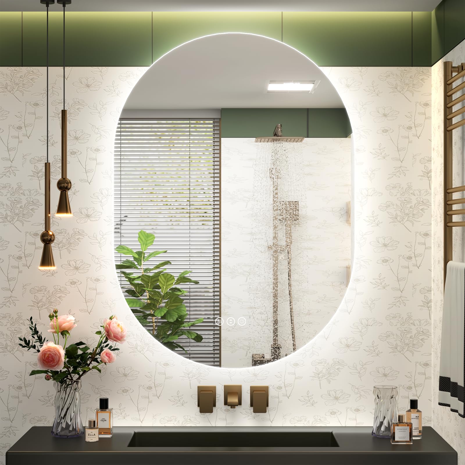 Amazon.com: SMIROR 24x32 Oval Backlit LED Bathroom Vanity Mirror
