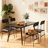 Gizoon 5-Piece Dining Table Set for 4, Small Space Kitchen Table with 4 Chairs, Easy Assembly, Scratch-Resistant MDF Top, Modern 45.3" Compact Dining Set for Apartments, Breakfast Nook, Black