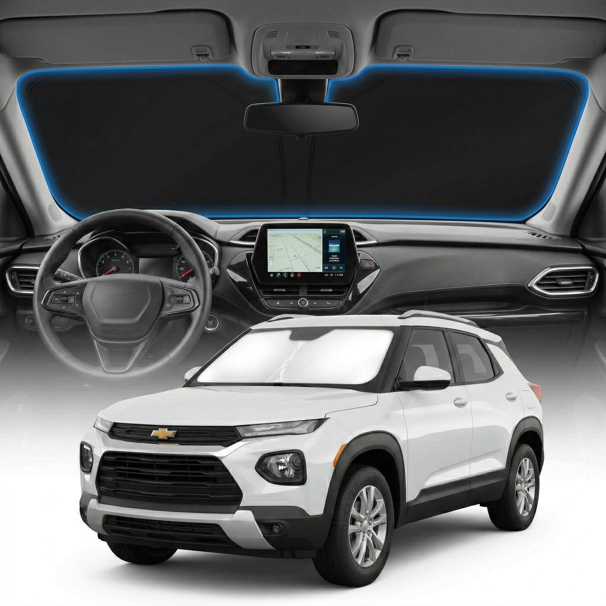 for Ford Bronco Sun Shade Windshield Cover - Custom Fit Bronco Accessories 2021-2024 2025 Sunshade Foldable UV Protection & Heat Shield Sun Visor Accessories — view 112