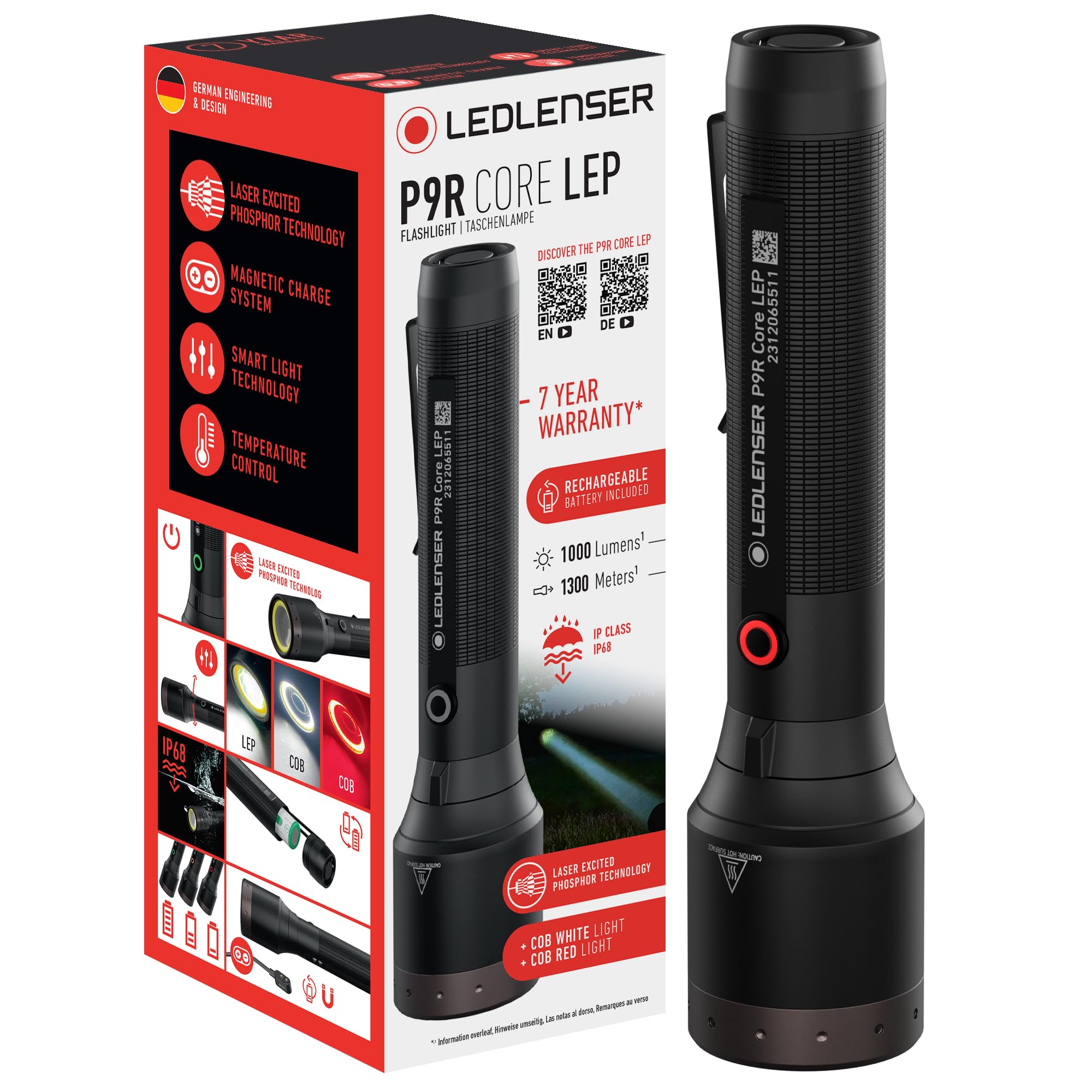Amazon.com: Ledlenser P9R Core LEP Flashlight - Black Aluminum
