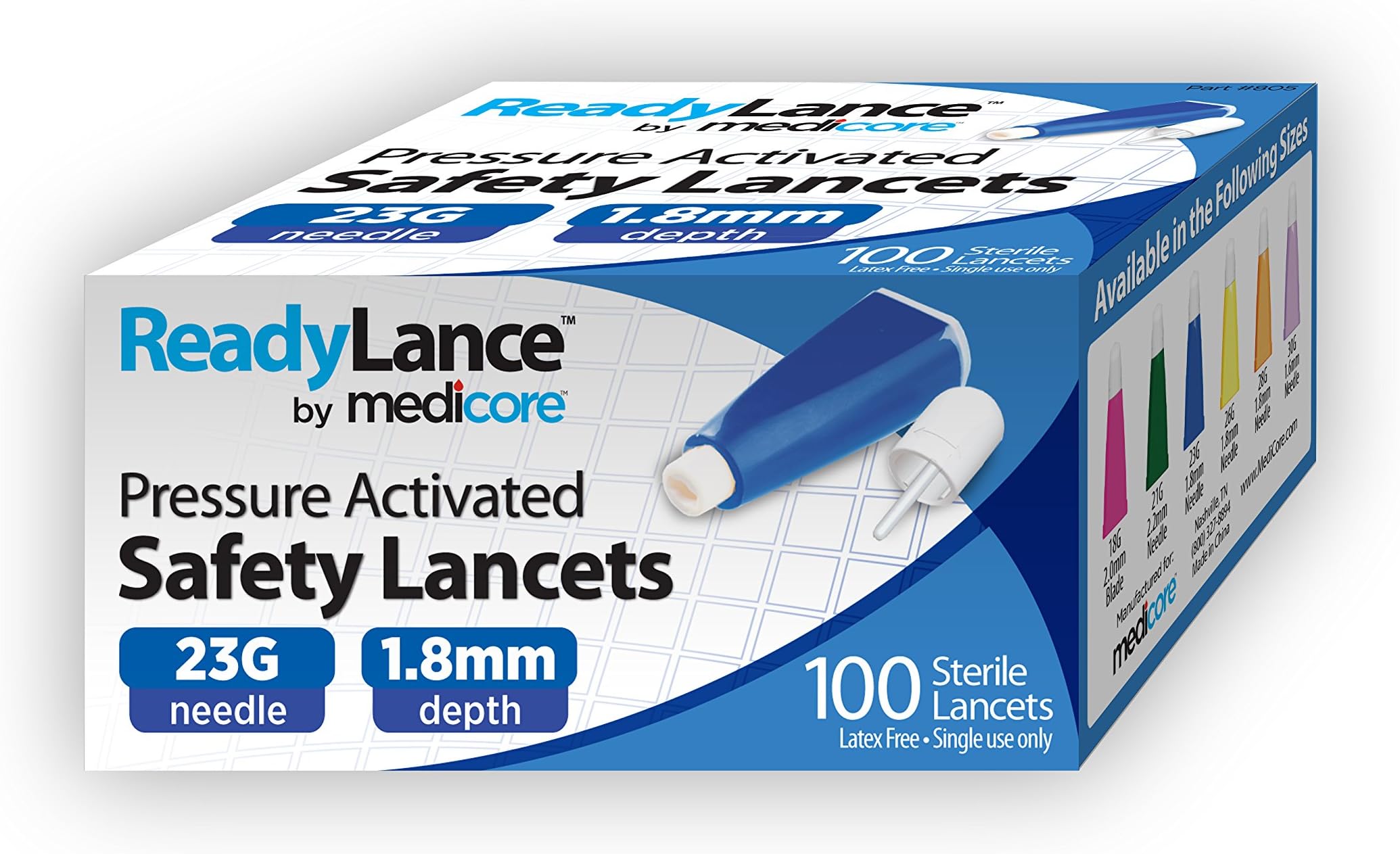 Easy Touch 823221 Safety Lancet, 23 g x 2.2 mm (Pack of 100)